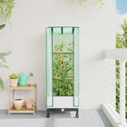 Tuinplantenbak met Kasbedekking en Wielen Wit 40 x 40 x 129 cm