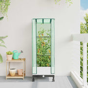 Tuinplantenbak met kas 40x40x129 cm wit