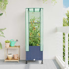 Tuinplantenbak met Kasbedekking en Wielen Blauw Grijs PP