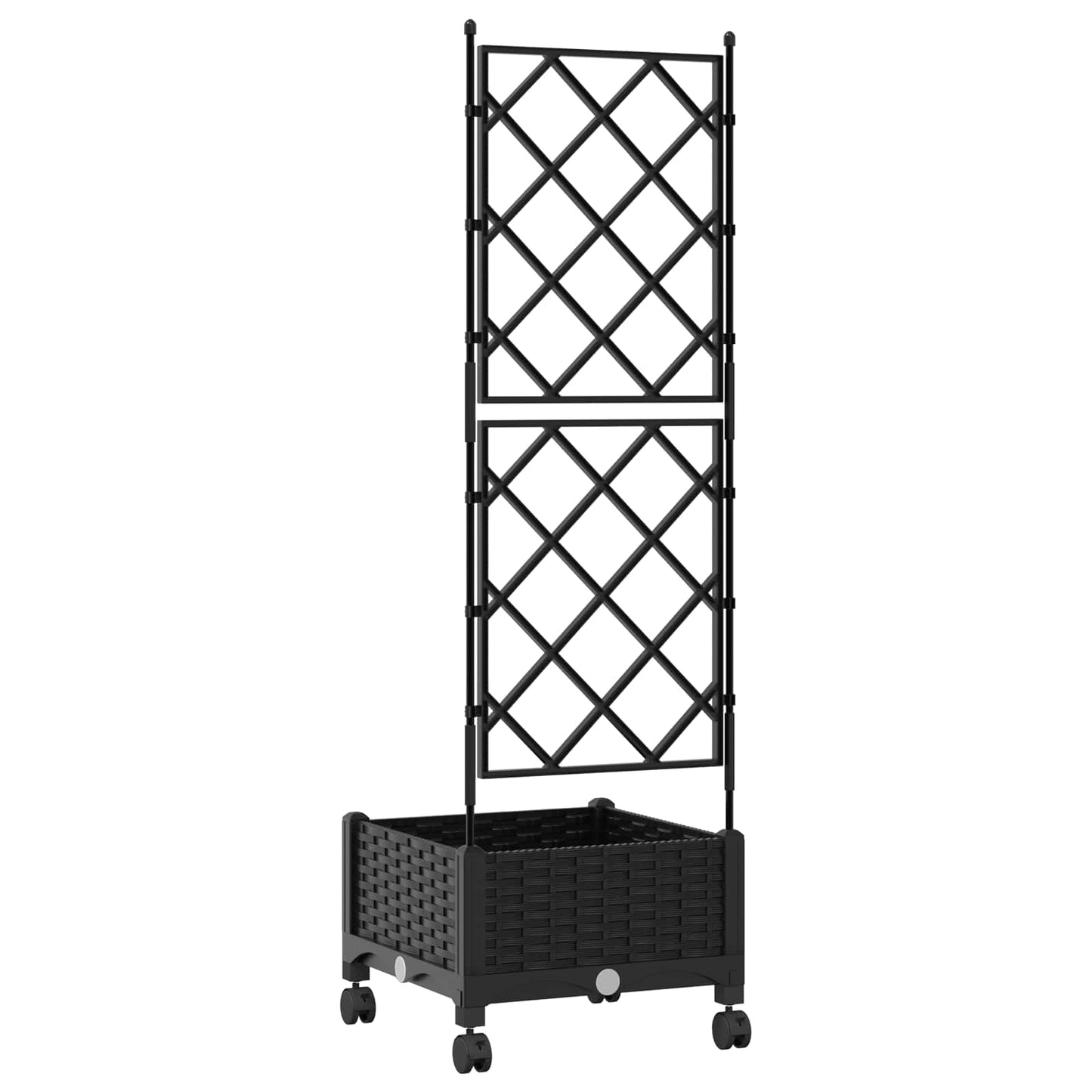 Tuinplantbak Met Schutting En Wielen 40 X 40 X 131,5 Cm 40 x 40 x 125,5 cm