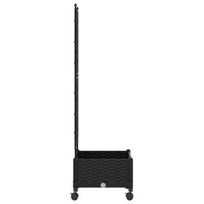 Tuinplantbak Met Schutting En Wielen 40 X 40 X 131,5 Cm 40 x 40 x 125,5 cm