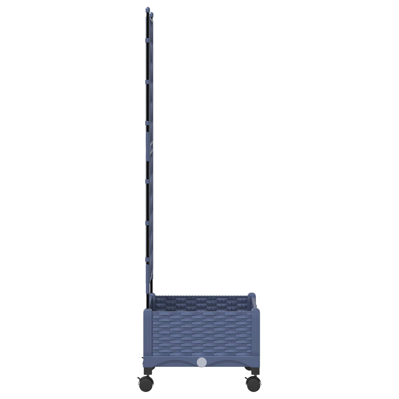 Tuinplantbak met schutting en wielen Grijs 40 x 40 x 131,5 cm