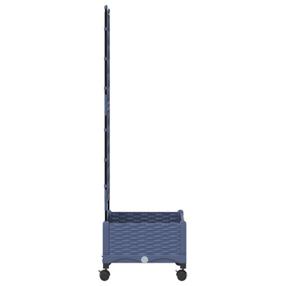 Tuinplantbak met schutting en wielen Grijs 40 x 40 x 131,5 cm