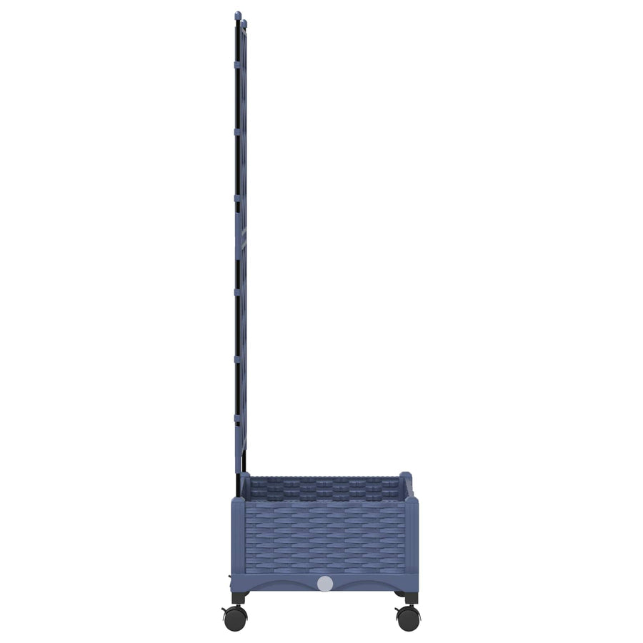 Tuinplantbak met schutting en wielen Grijs 40 x 40 x 131,5 cm