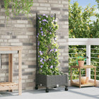 Plantenbak 40x40x125,5 cm PP lichtgrijs met schutting