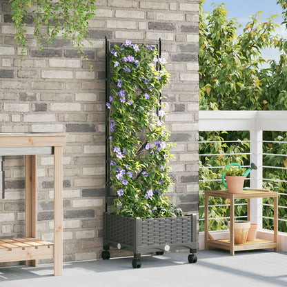 Tuinplantbak Met Schutting En Wielen Pp 40 x 40 x 125,5 cm