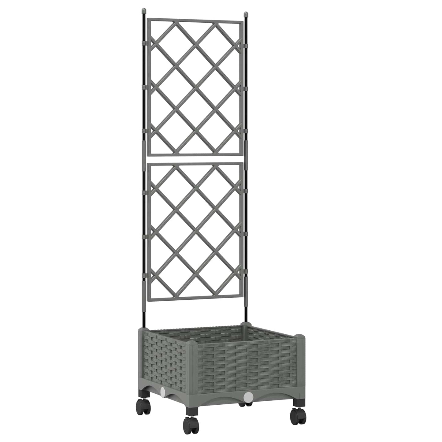 Tuinplantbak Met Schutting En Wielen Pp 40 x 40 x 125,5 cm