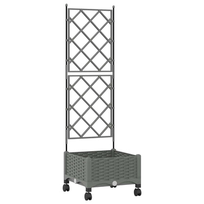 Tuinplantbak Met Schutting En Wielen Pp 40 x 40 x 125,5 cm