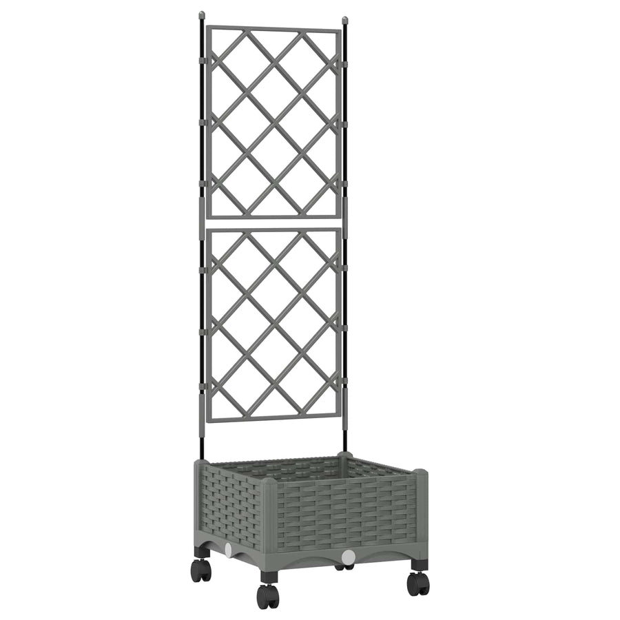 Tuinplantbak Met Schutting En Wielen Pp 40 x 40 x 125,5 cm