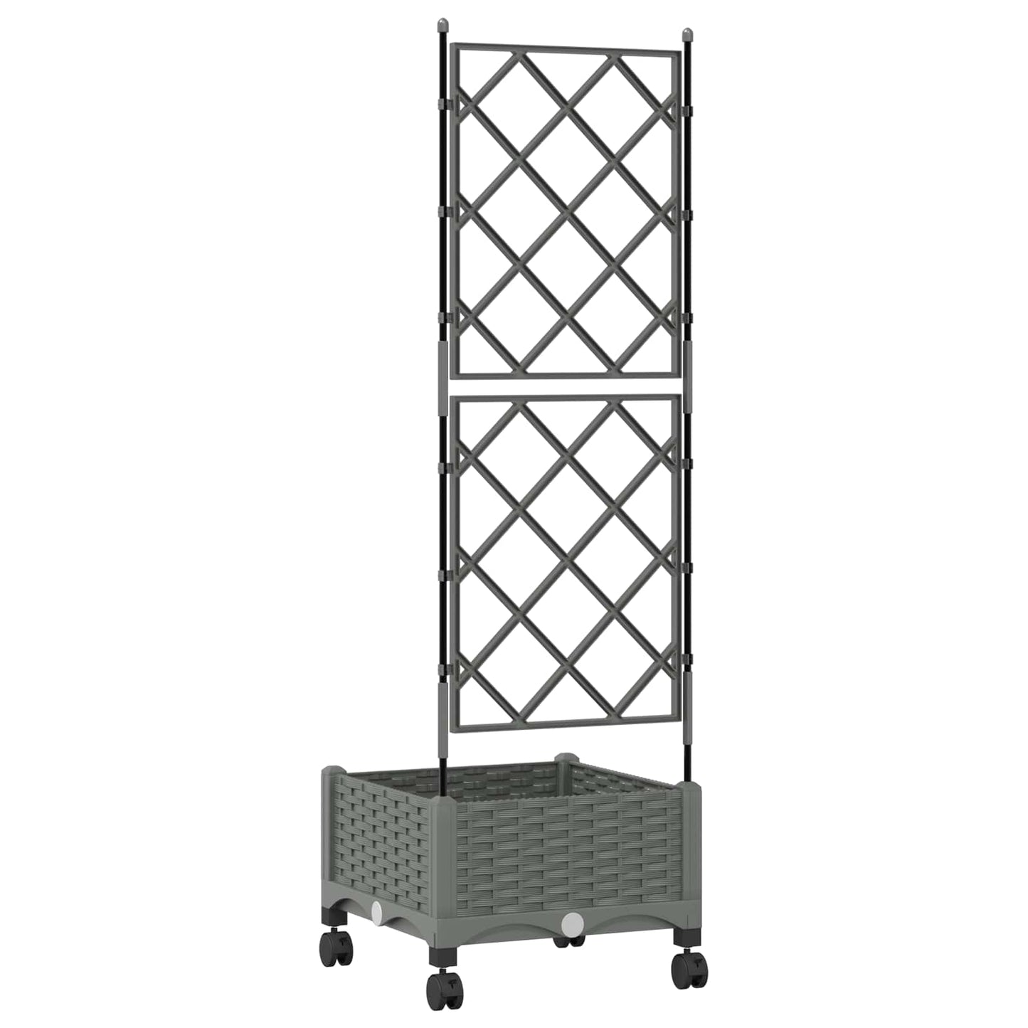Tuinplantbak Met Schutting En Wielen Pp 40 x 40 x 125,5 cm
