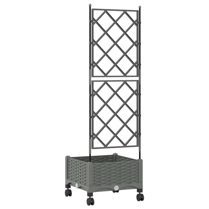 Tuinplantbak Met Schutting En Wielen Pp 40 x 40 x 125,5 cm
