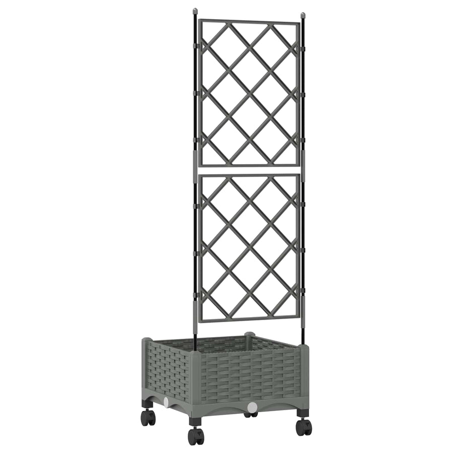 Tuinplantbak Met Schutting En Wielen Pp 40 x 40 x 125,5 cm
