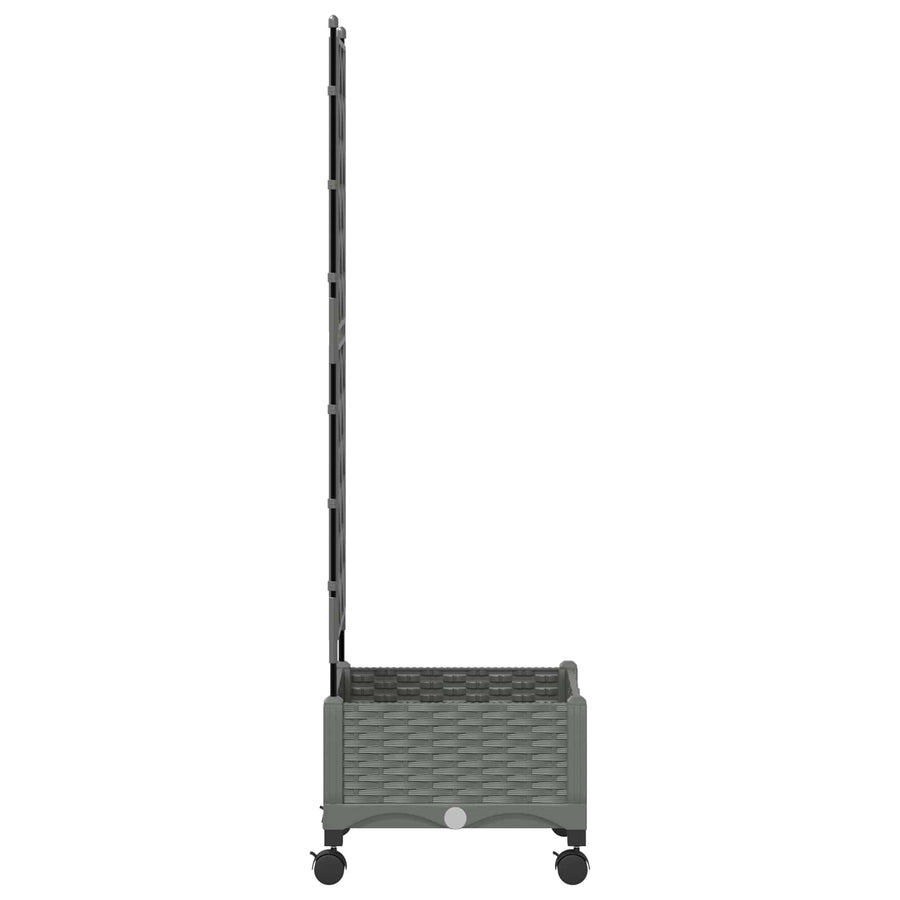 Tuinplantbak Met Schutting En Wielen Pp 40 x 40 x 125,5 cm