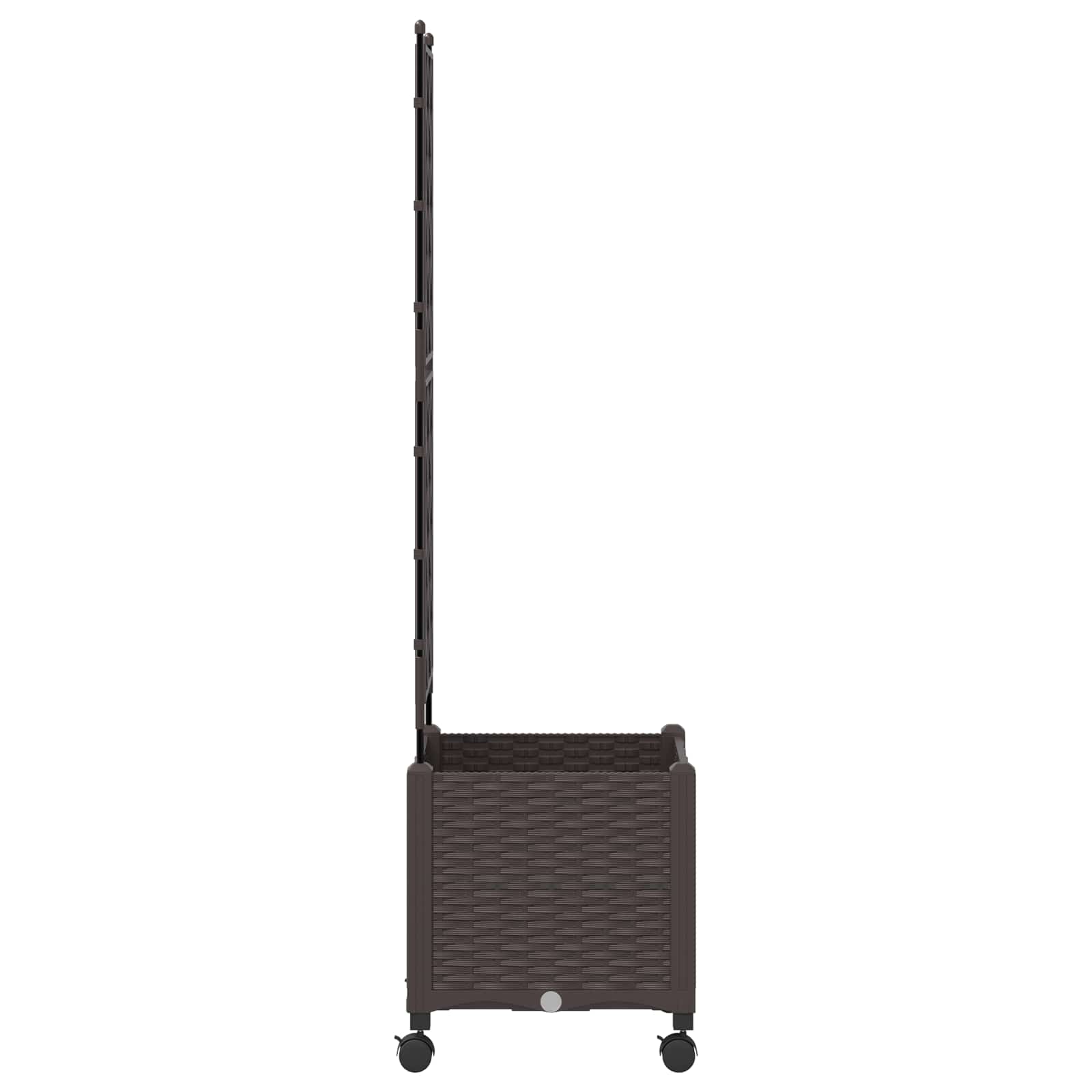 Tuinplantbak met schutting en wielen Bruin 40 x 40 x 149 cm PP