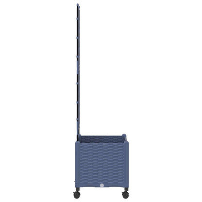 Tuinplantbak met schutting en wielen Grijs 40 x 40 x 149 cm PP