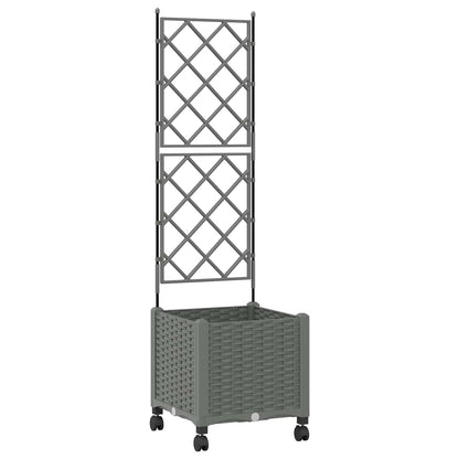 Tuinplantbak Met Schutting En Wielen Pp 40 x 40 x 143 cm