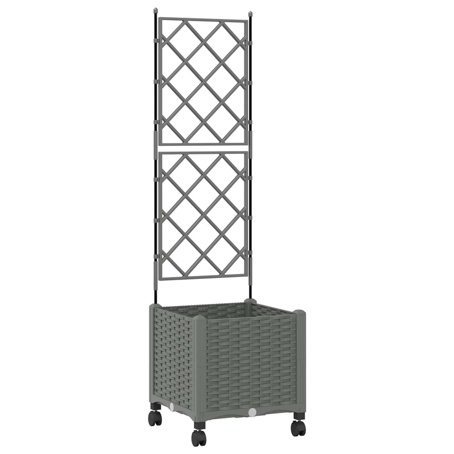 Tuinplantbak Met Schutting En Wielen Pp 40 x 40 x 143 cm