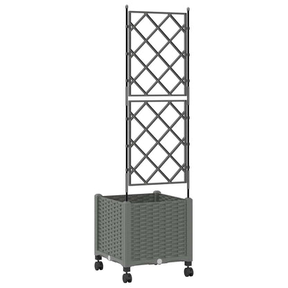 Tuinplantbak Met Schutting En Wielen Pp 40 x 40 x 143 cm