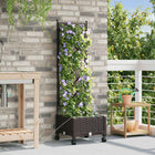 Tuinpot met wielen en irrigatie 40x40x132 cm bruin