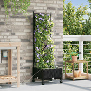 Plantenzuil 40x40x132 cm PP zwart met irrigatie en wielen