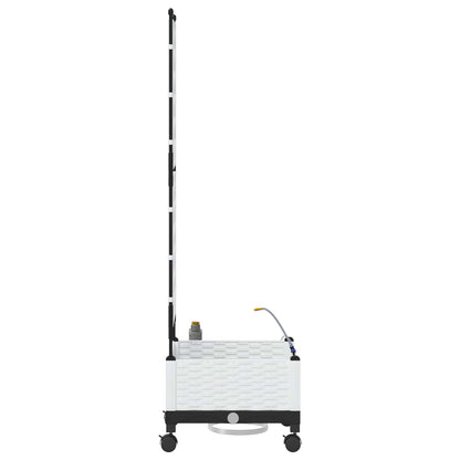 Tuin Pot met Irrigatie en Wielen Wit 40 x 40 x 132 cm PP