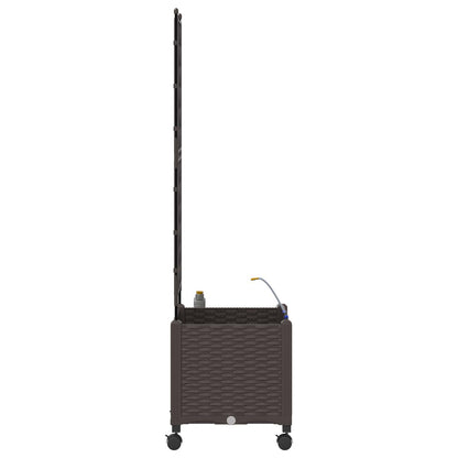 Tuin Pot met Irrigatie en Wielen Bruin 40 x 40 x 148 cm PP