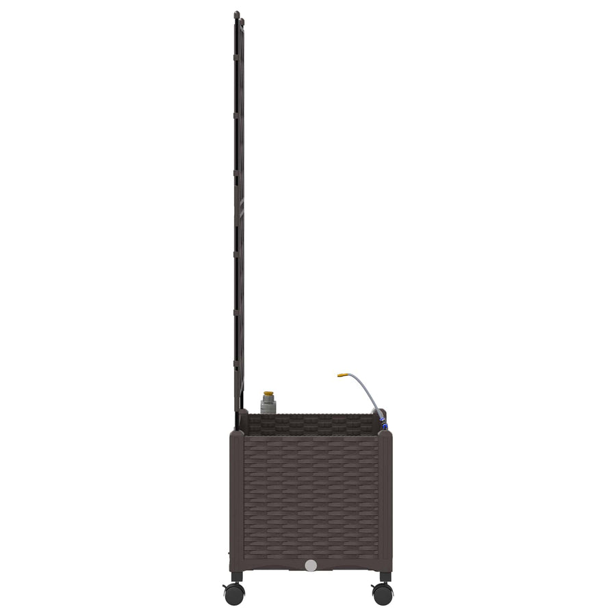 Tuin Pot met Irrigatie en Wielen Bruin 40 x 40 x 148 cm PP