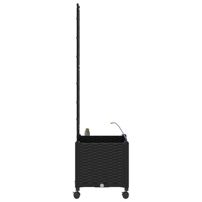Tuin Pot met Irrigatie en Wielen Zwart 40 x 40 x 148 cm PP