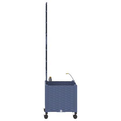 Tuin Pot met Irrigatie en Wielen Grijs 40 x 40 x 148 cm PP