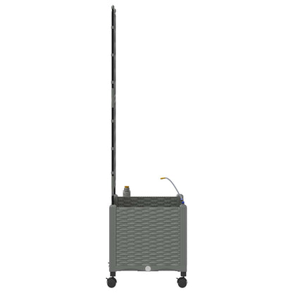 Tuin Pot met Irrigatie en Wielen Lichtgrijs 40 x 40 x 148 cm PP
