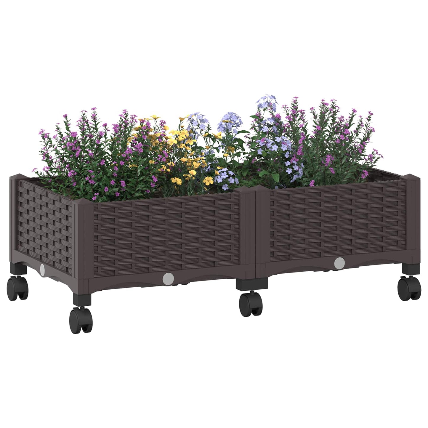 Tuinschaal met wielen Bruin 80 x 40 x 29 cm PP