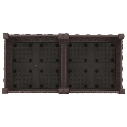 Tuinschaal met wielen Bruin 80 x 40 x 29 cm PP