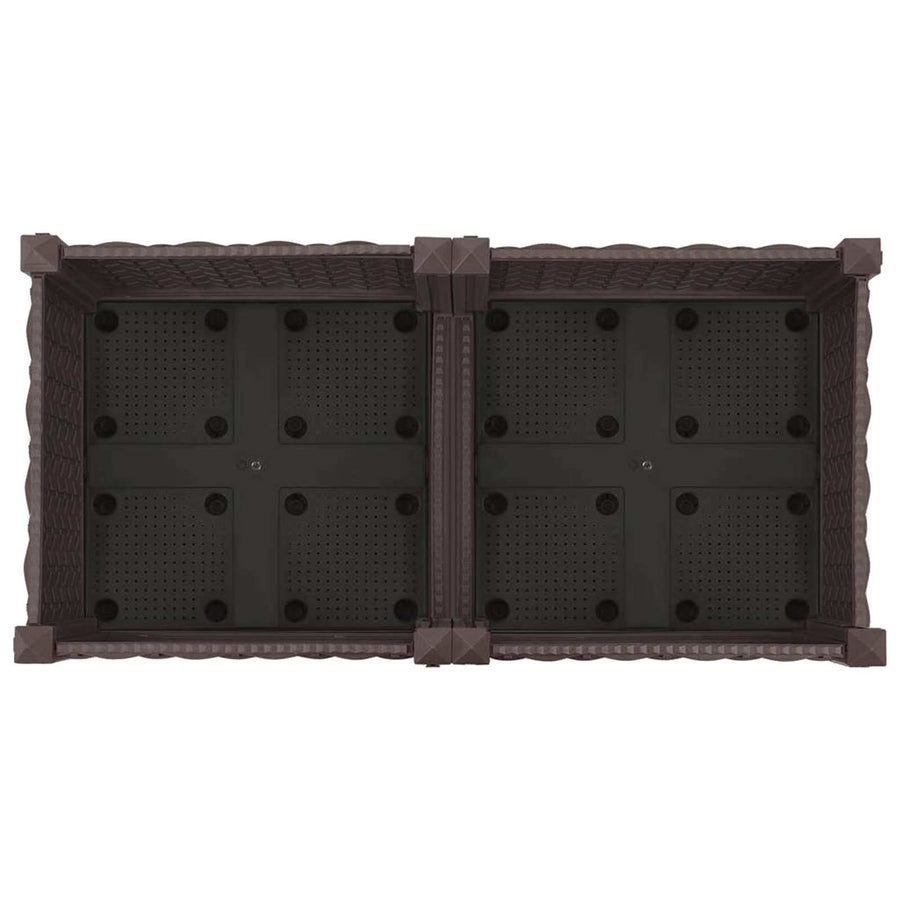 Tuinschaal met wielen Bruin 80 x 40 x 29 cm PP