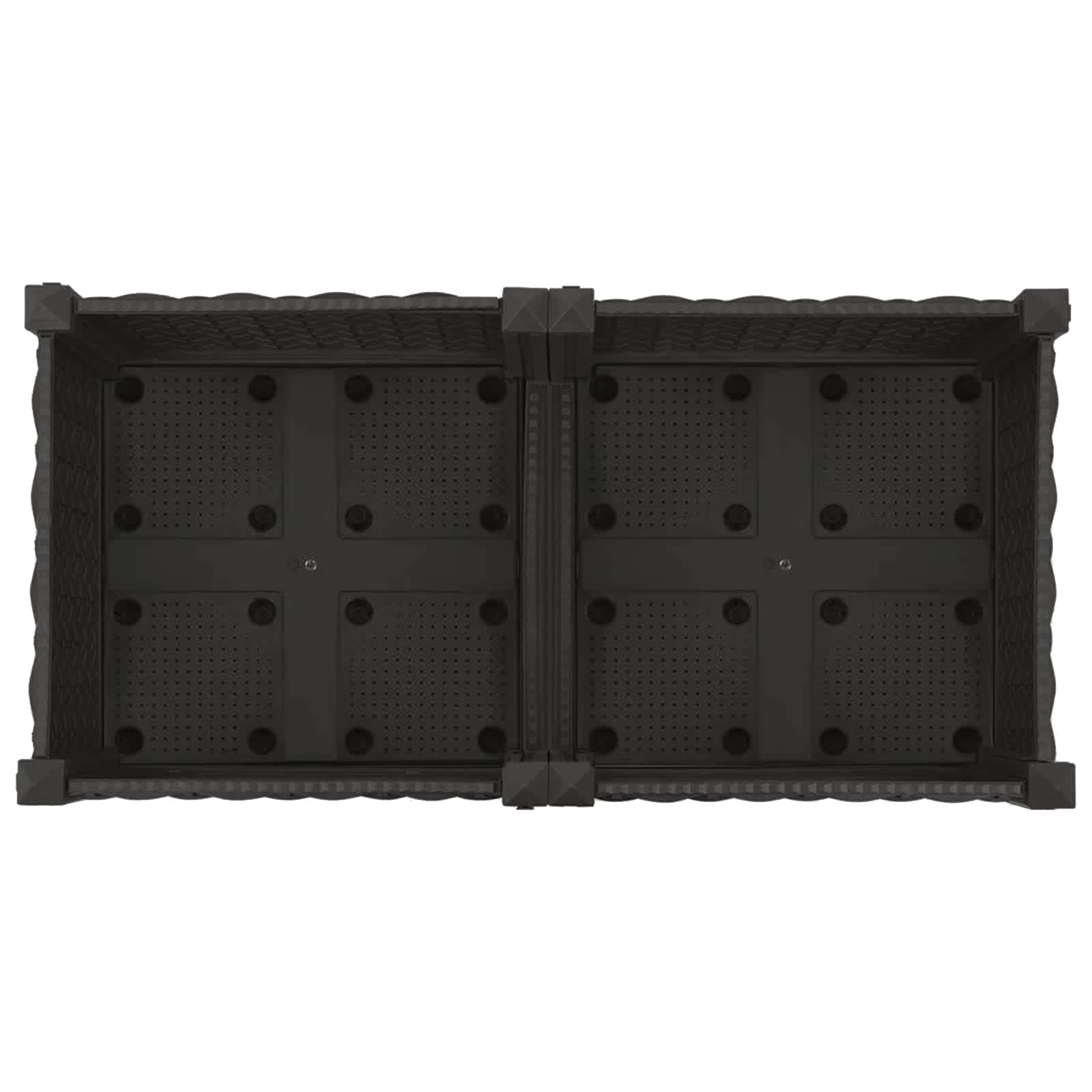 Tuinschaal met wielen Zwart 80 x 40 x 29 cm PP