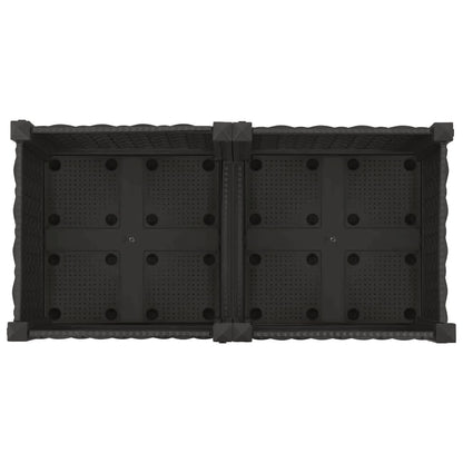 Tuinschaal met wielen Zwart 80 x 40 x 29 cm PP