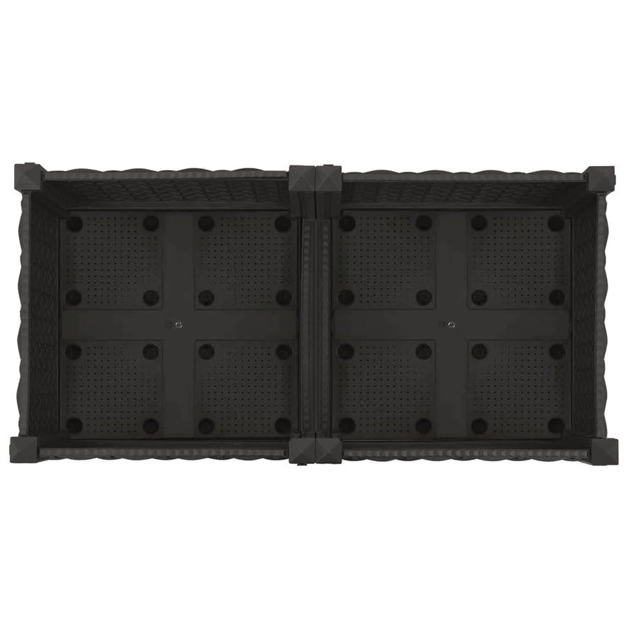 Tuinschaal met wielen Zwart 80 x 40 x 29 cm PP
