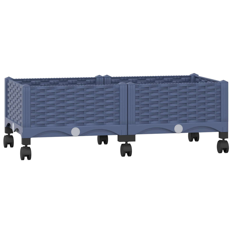 Tuinschaal met wielen Blauw Grijs 80 x 40 x 33 cm PP