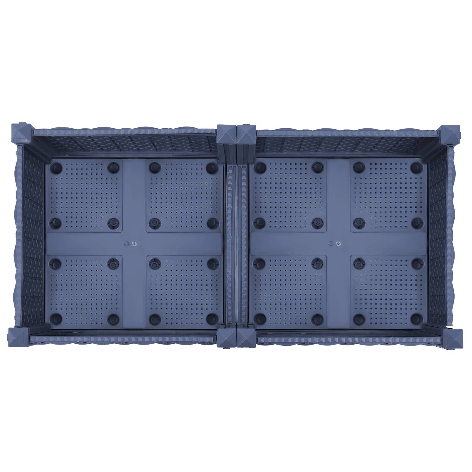 Tuinschaal met wielen Blauw Grijs 80 x 40 x 33 cm PP