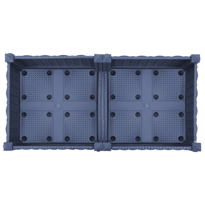 Tuinschaal met wielen Blauw Grijs 80 x 40 x 33 cm PP
