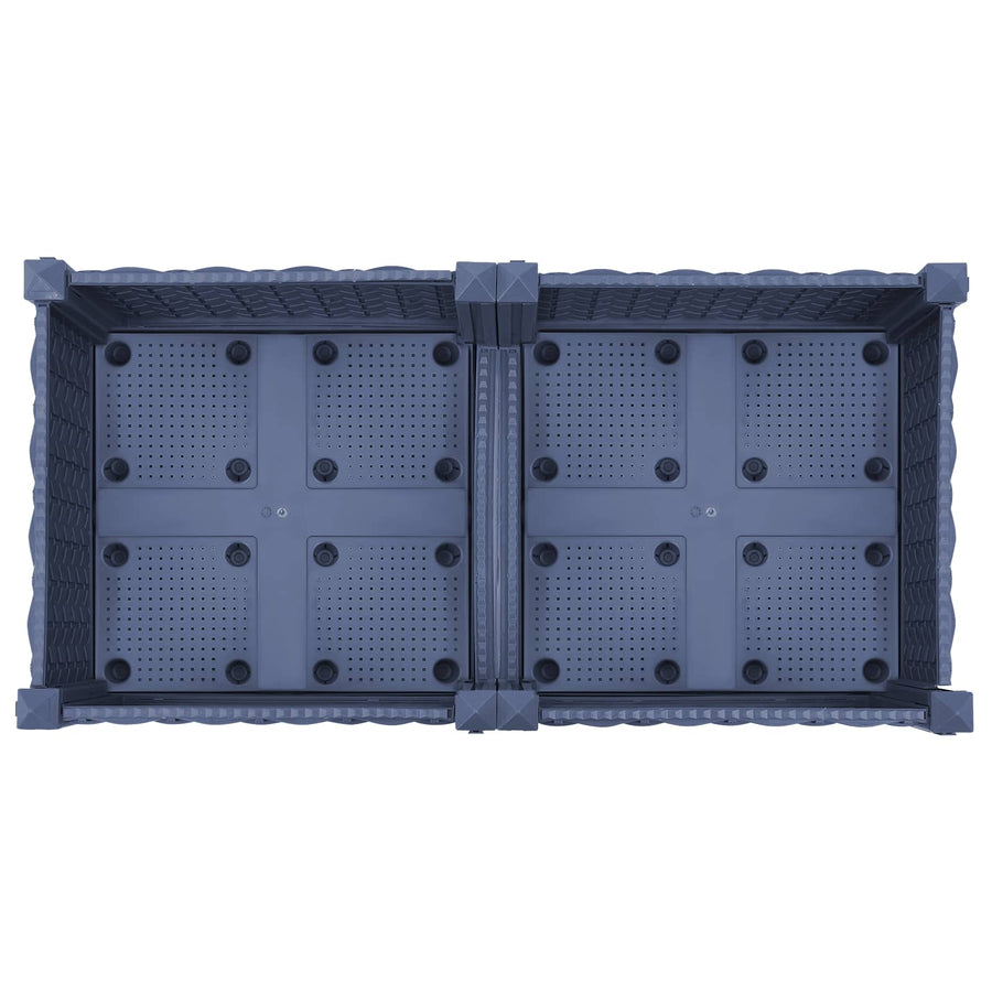 Tuinschaal met wielen Blauw Grijs 80 x 40 x 33 cm PP