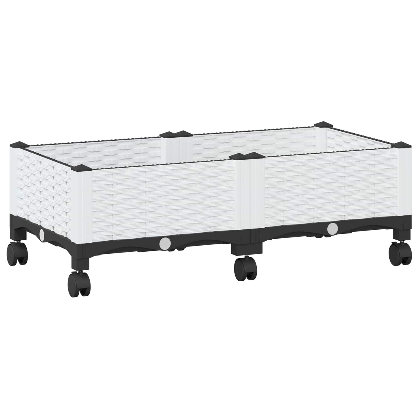 Tuinschaal met wielen Wit 80 x 40 x 33 cm PP