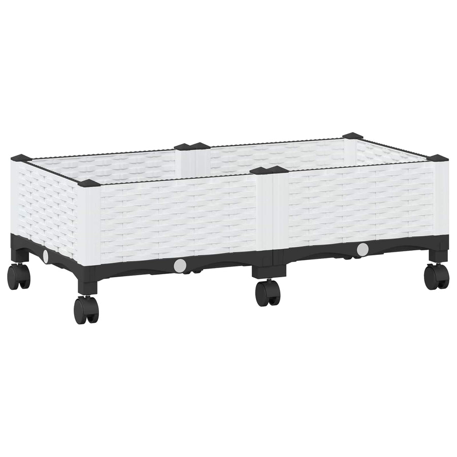 Tuinschaal met wielen Wit 80 x 40 x 33 cm PP