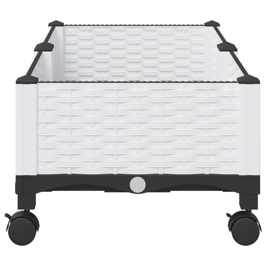 Tuinschaal met wielen Wit 80 x 40 x 33 cm PP