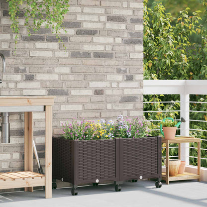 Tuinschaal met wielen Bruin 80 x 40 x 44 cm PP
