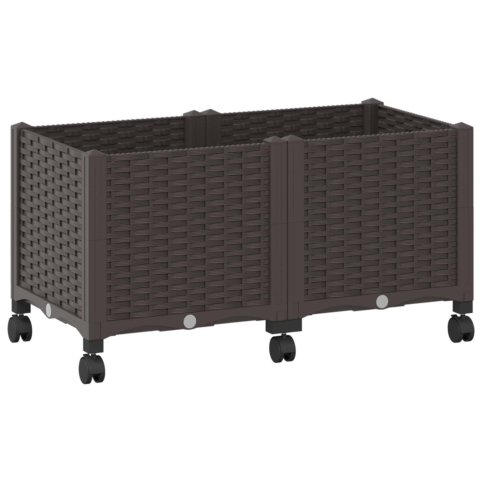 Tuinschaal met wielen Bruin 80 x 40 x 44 cm PP
