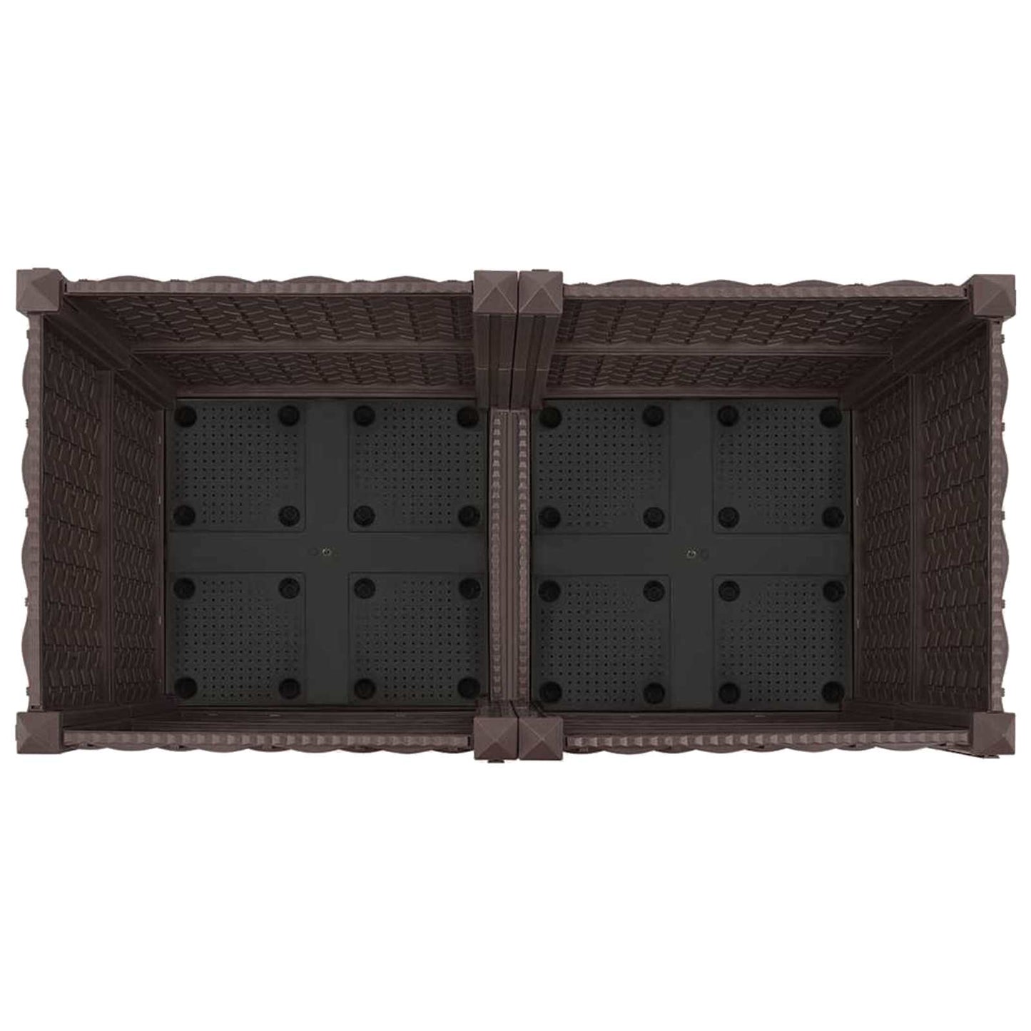 Tuinschaal met wielen Bruin 80 x 40 x 44 cm PP