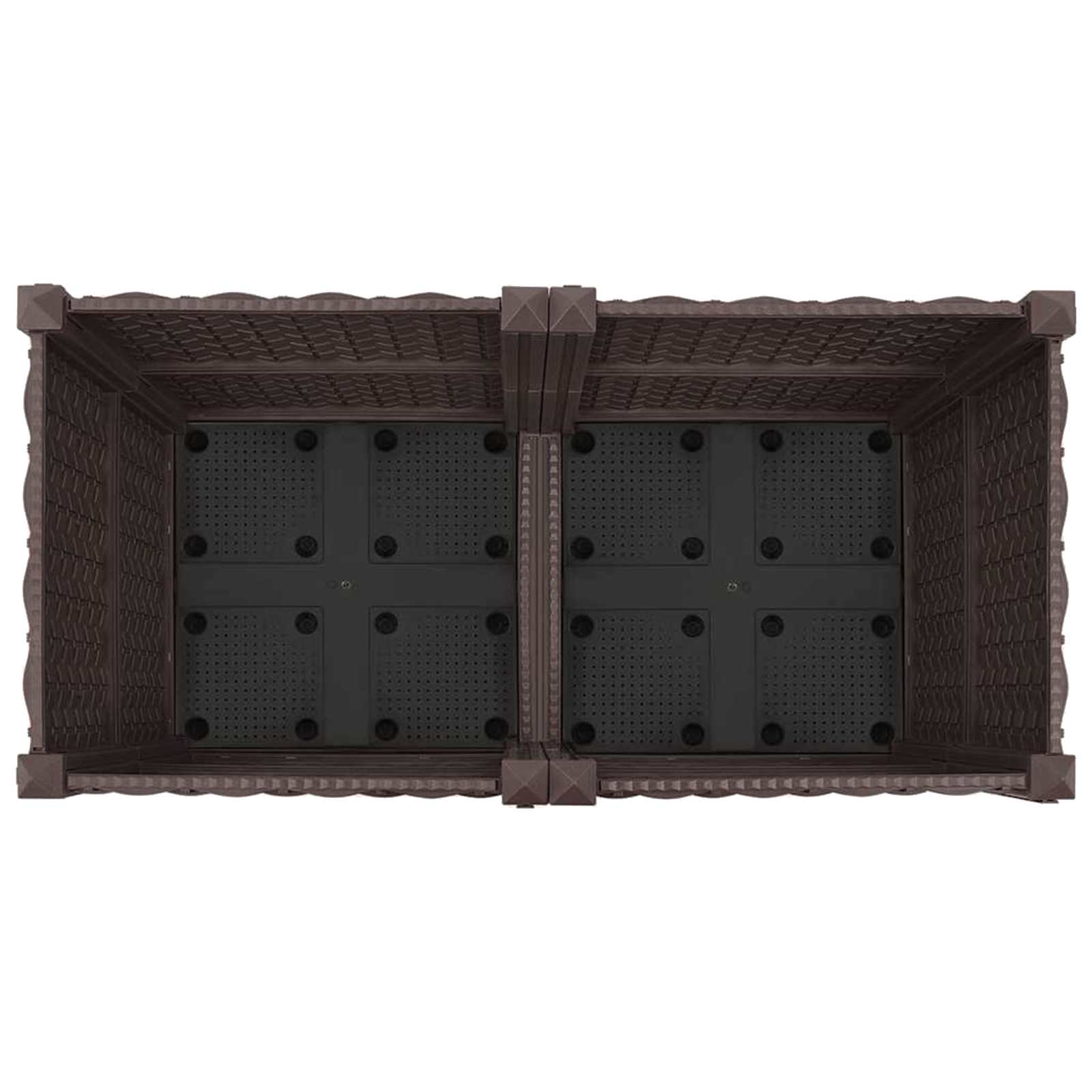 Tuinschaal met wielen Bruin 80 x 40 x 44 cm PP