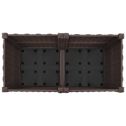 Tuinschaal met wielen Bruin 80 x 40 x 44 cm PP