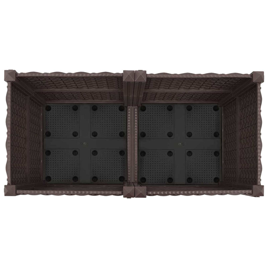 Tuinschaal met wielen Bruin 80 x 40 x 44 cm PP