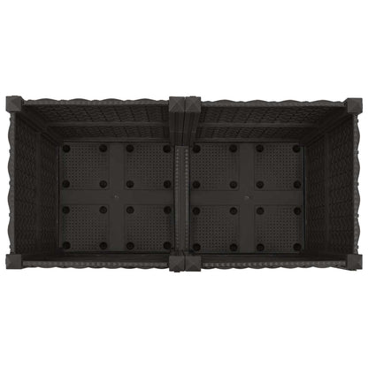 Tuinschaal met wielen Zwart 80 x 40 x 44 cm PP